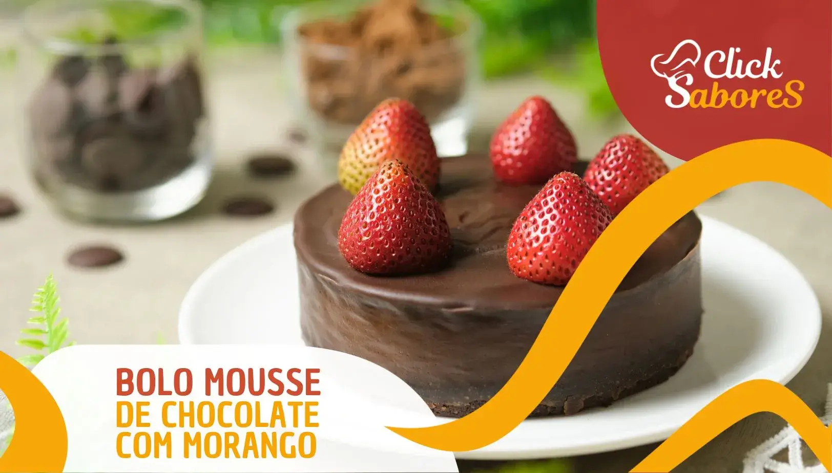 receita de Bolo Mousse de Chocolate com Morango