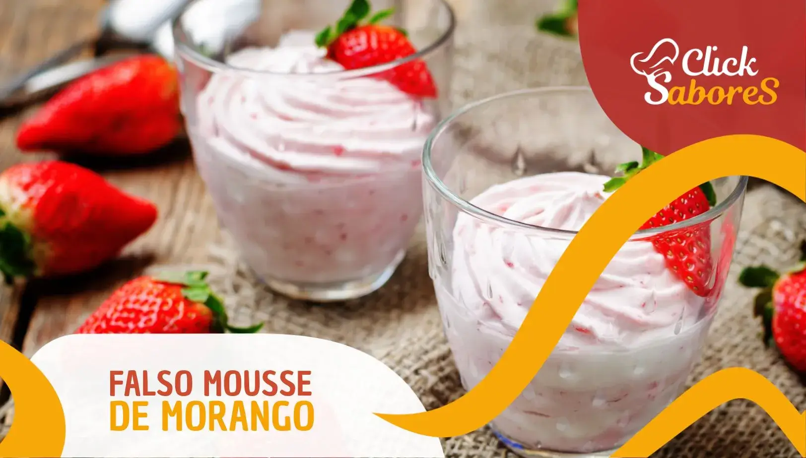 Receita de Falso Mousse de Morango