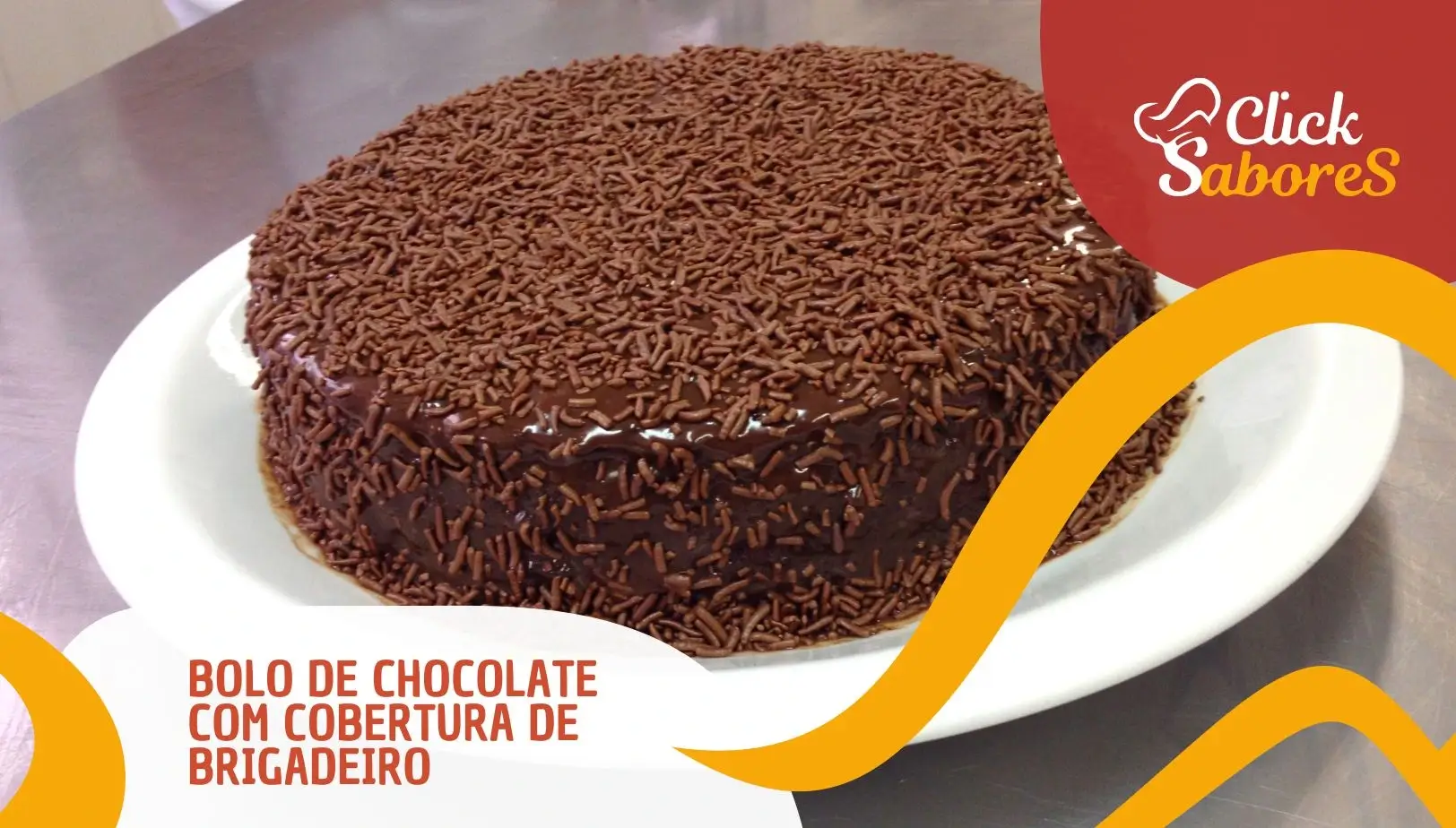 Bolo de Chocolate com Cobertura de Brigadeiro
