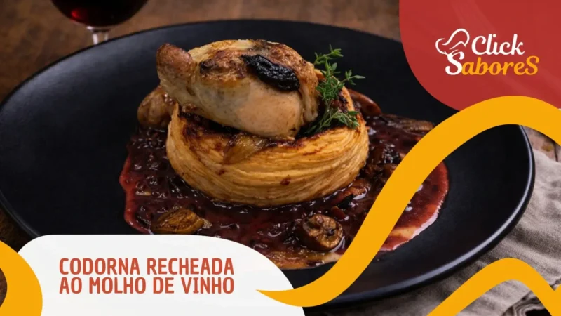 Codorna Recheada ao Molho de Vinho