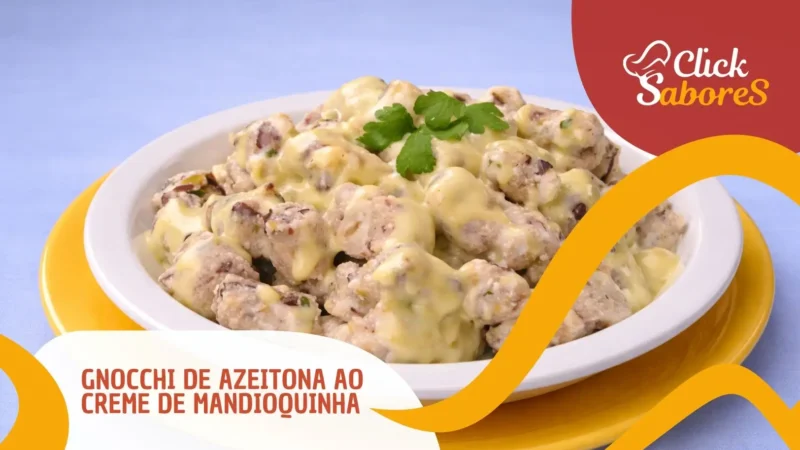 Gnocchi de Azeitona ao Creme de Mandioquinha