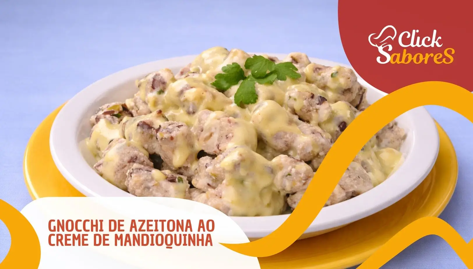 Gnocchi de Azeitona ao Creme de Mandioquinha