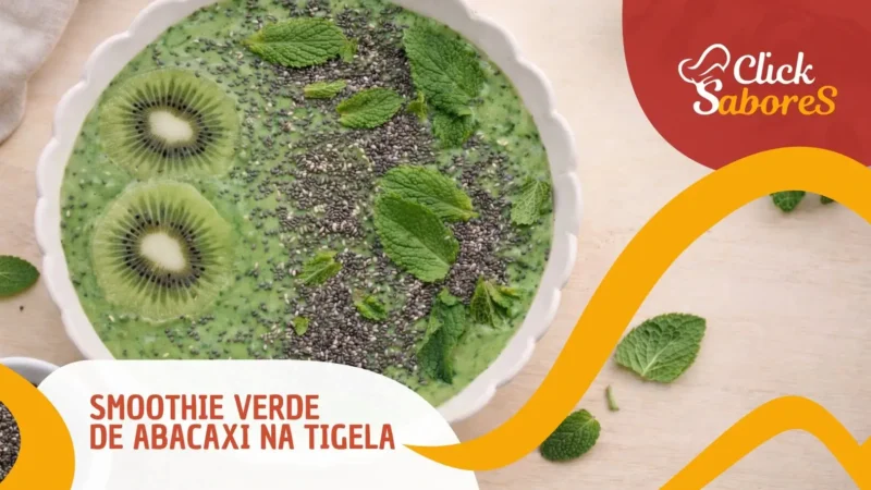 Smoothie Verde de Abacaxi na Tigela