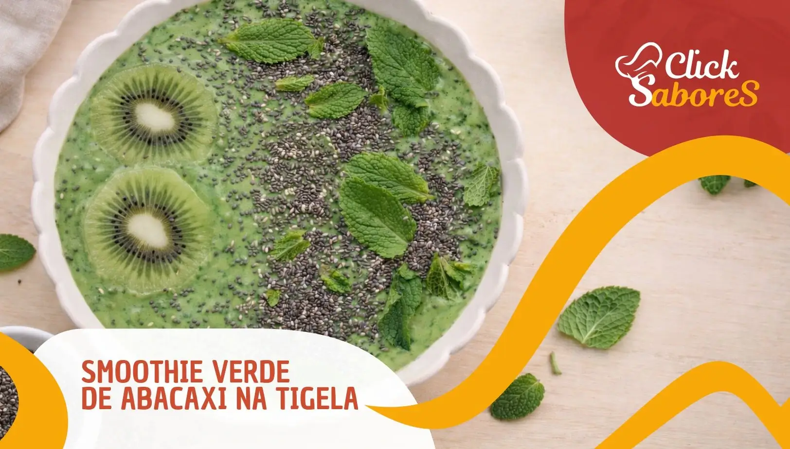 Smoothie Verde de Abacaxi na Tigela