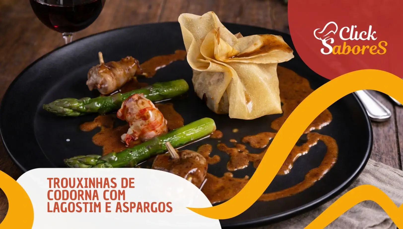 Trouxinhas de Codorna com Lagostim e Aspargos