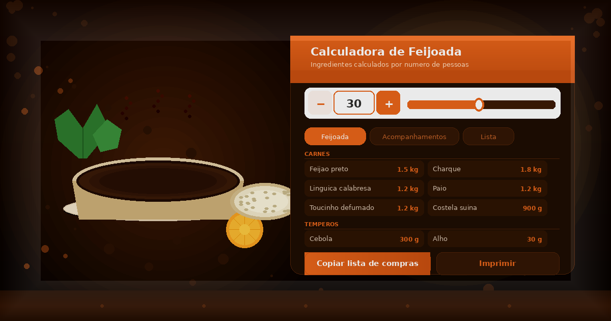 Calculadora para Feijoada