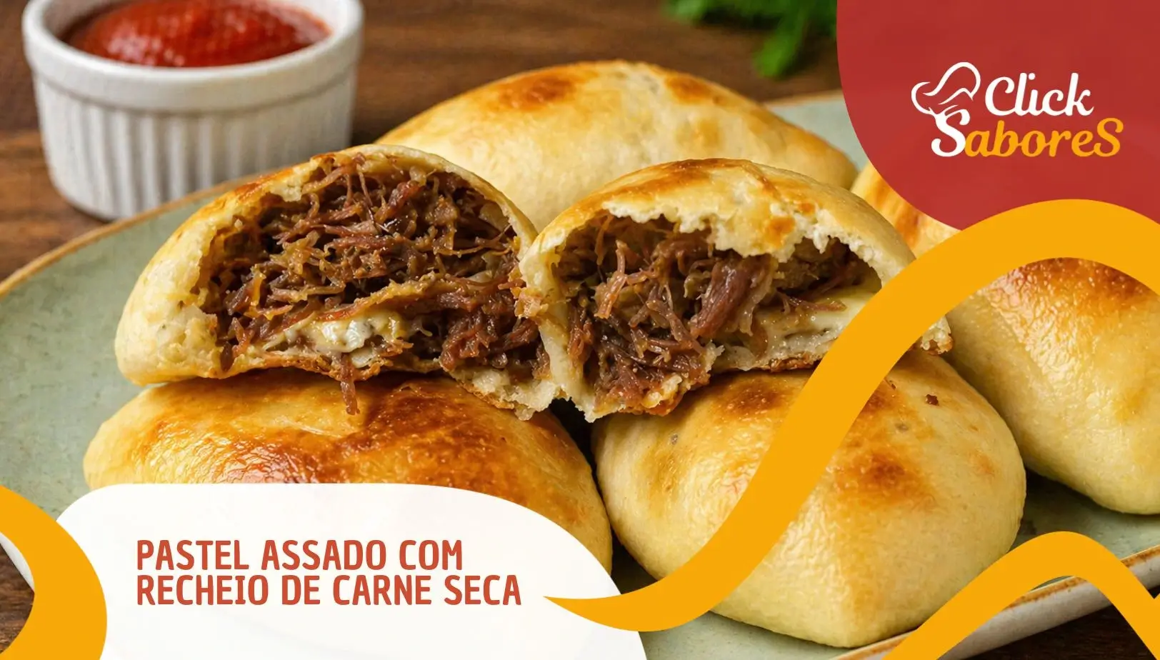 Pastel Assado com Recheio de Carne Seca