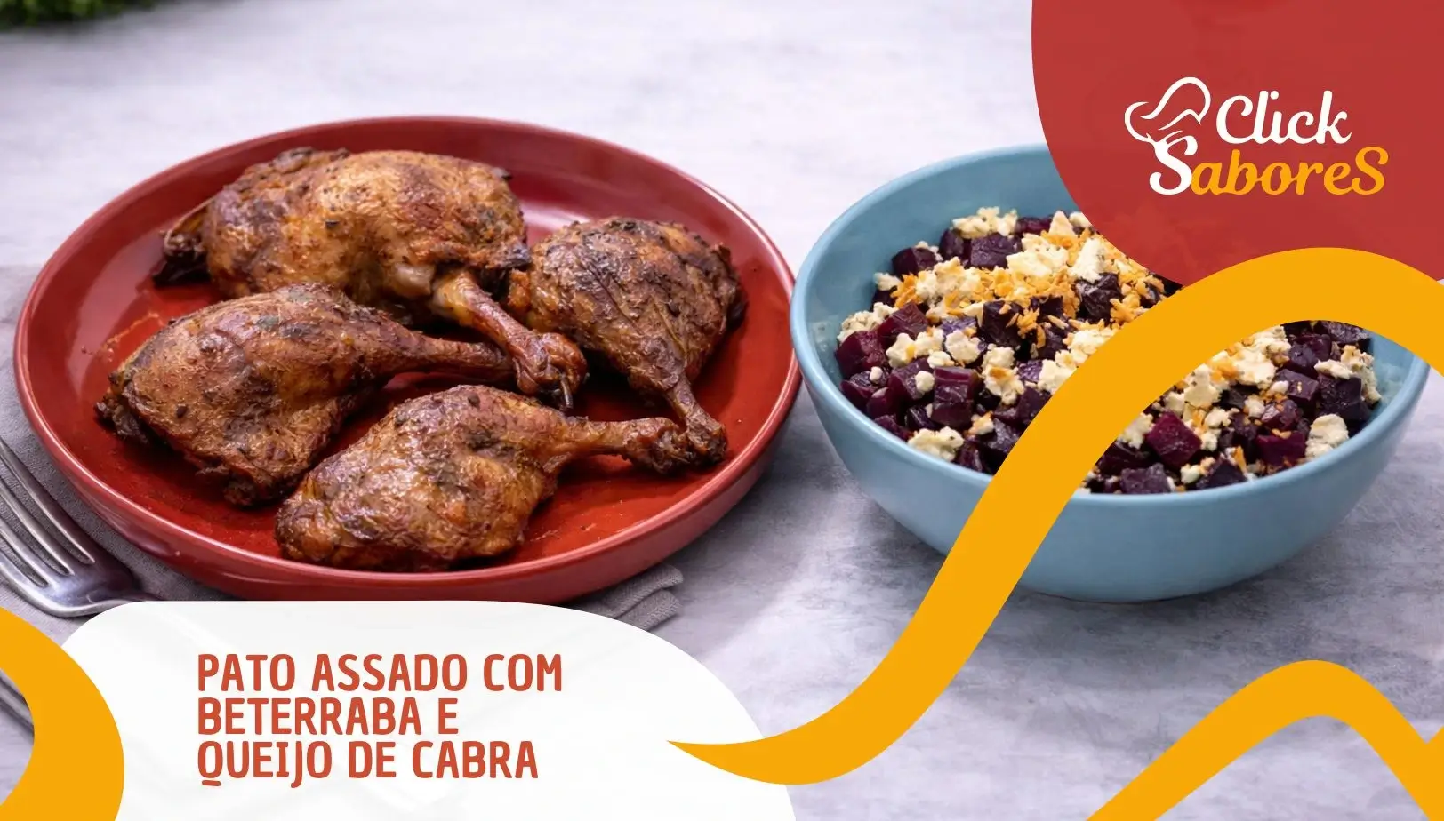 Pato Assado com Beterraba e Queijo de Cabra