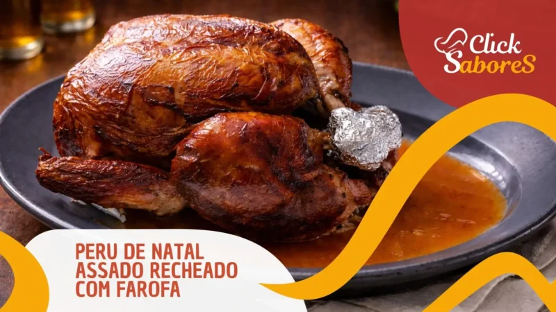 Peru de Natal Assado Recheado com Farofa