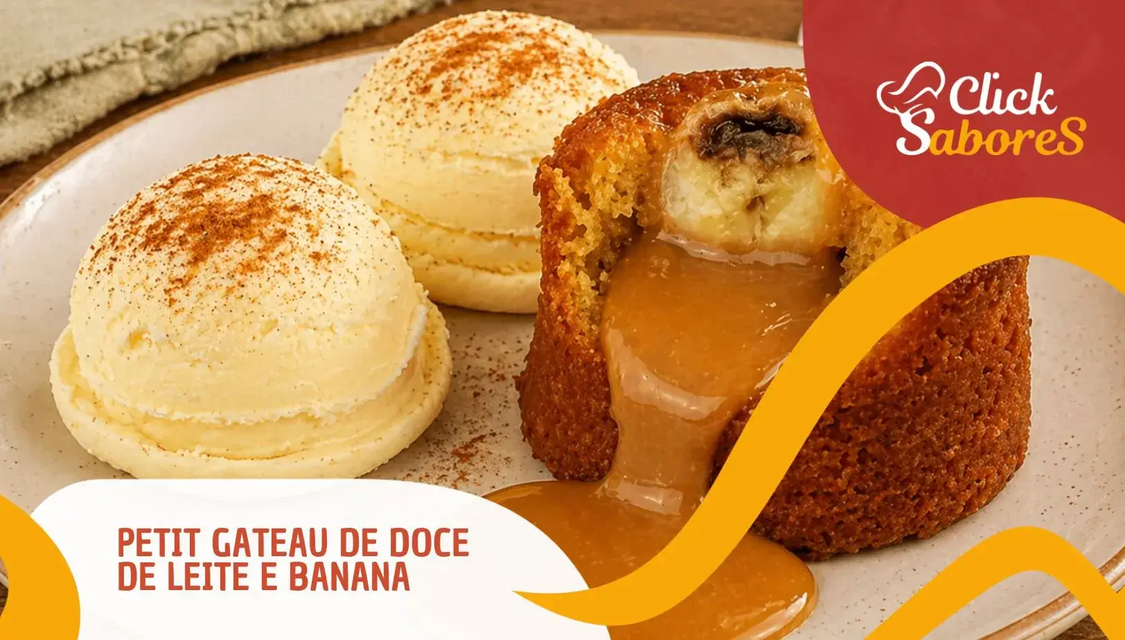 Petit Gateau de Doce de Leite e Banana