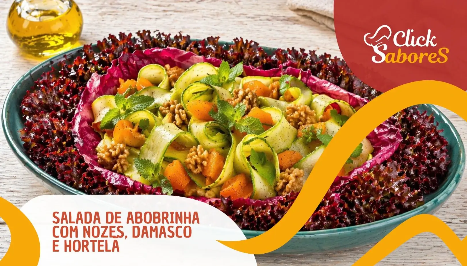 Salada de Abobrinha com Nozes, Damasco e Hortelã