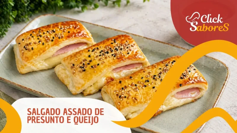 Salgado Assado de Presunto e Queijo