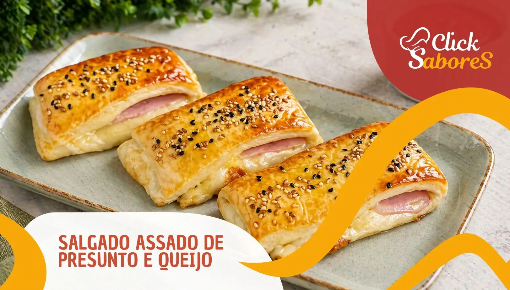 Salgado Assado de Presunto e Queijo