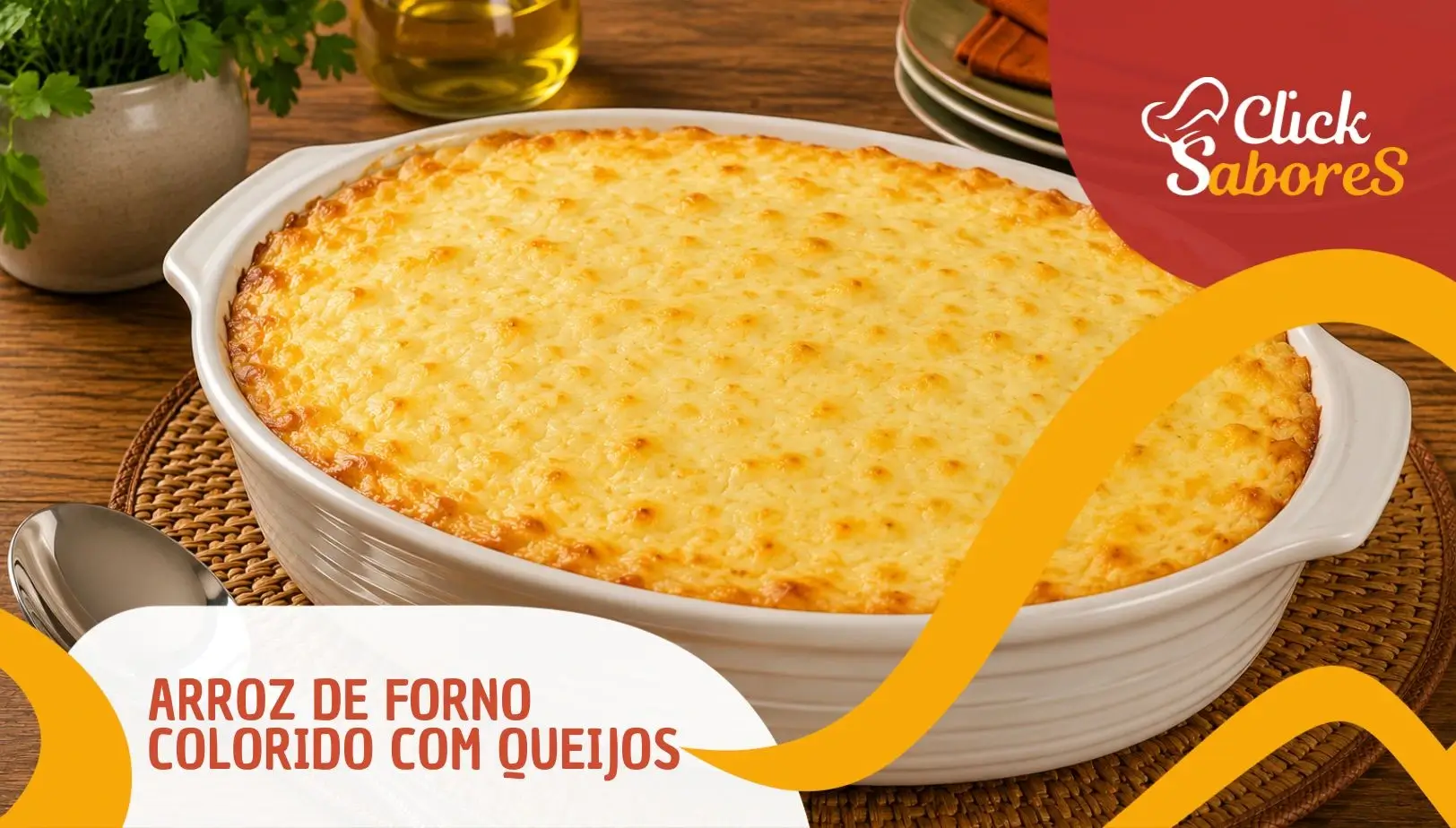 Arroz de Forno Colorido com Queijos