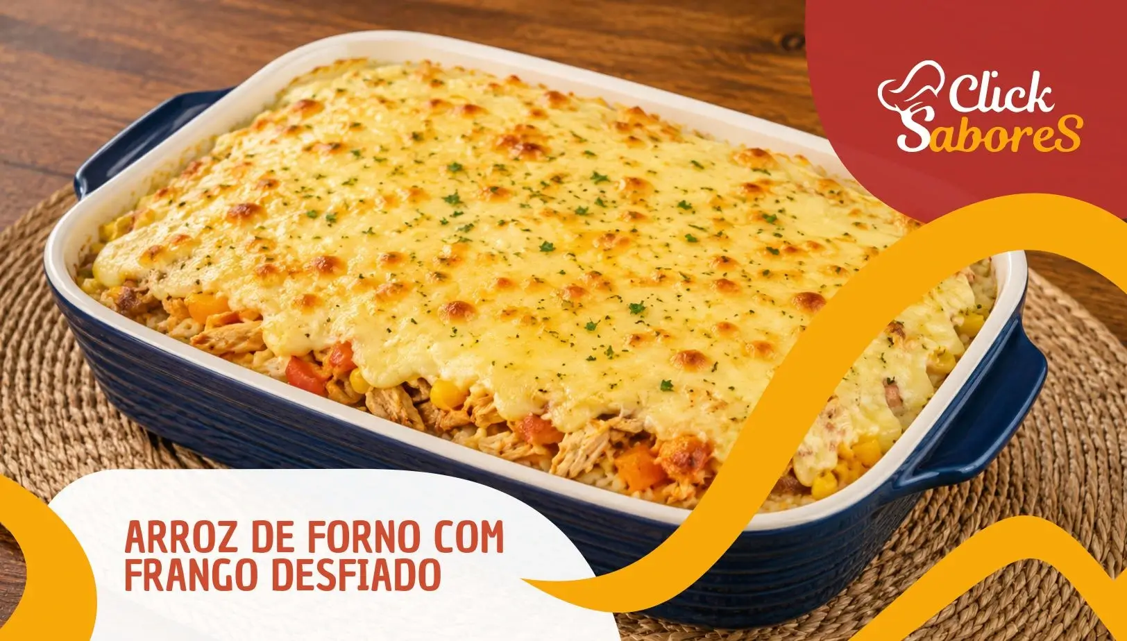 Arroz de Forno com Frango Desfiado