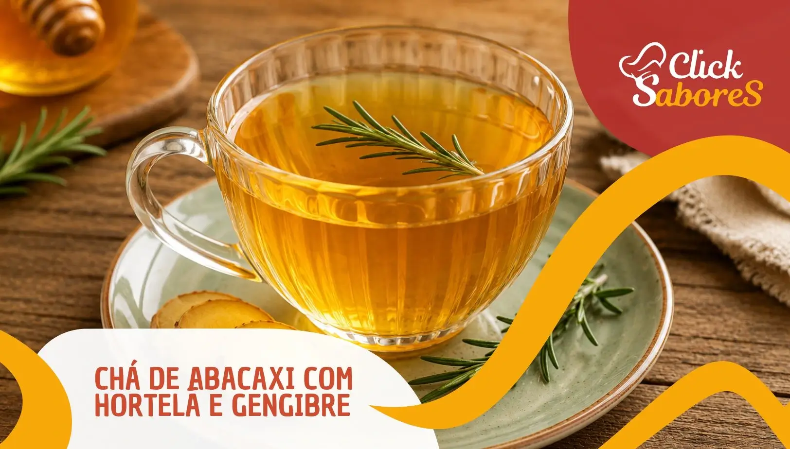 Chá de Abacaxi com Hortelã e Gengibre