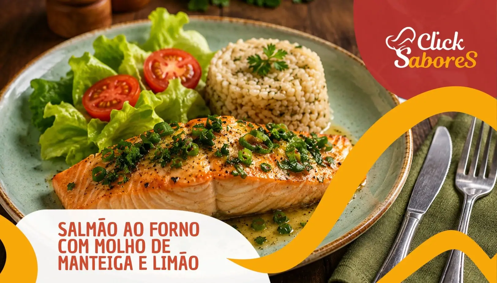 Salmão ao Forno com Molho de Manteiga e Limão