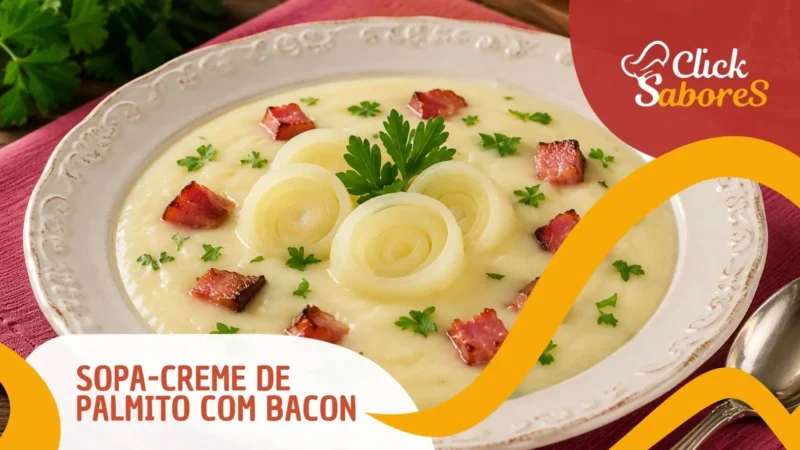 Sopa-Creme de Palmito com Bacon
