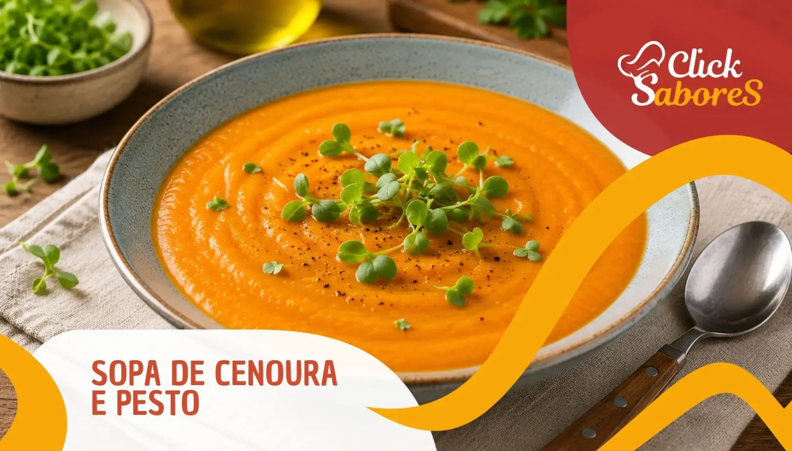 Sopa de Cenoura e Pesto