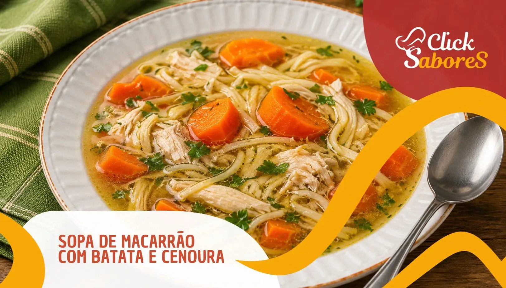 Sopa de Macarrão com Batata e Cenoura